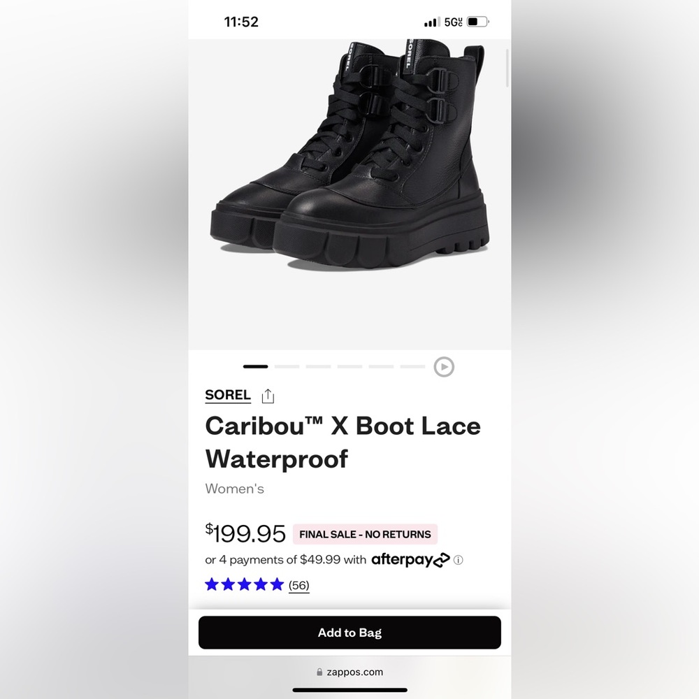 Brand New SOREL Caribou™ X Boot Lace Waterproof Size 9